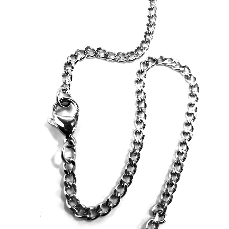 Baseball Stitch Cross Necklace Rhodium Finish Stainless Steel Curb Chain (basecrossrhdch) Softball image 7