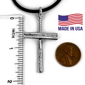 Baseball Bat Cross Necklace scbb-finishes Philippians 4:13 I can do all things image 8