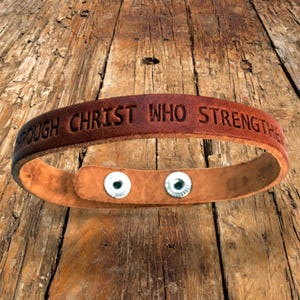 Stamped I Can Do All Things Bracelet Geniune Leather Bracelet