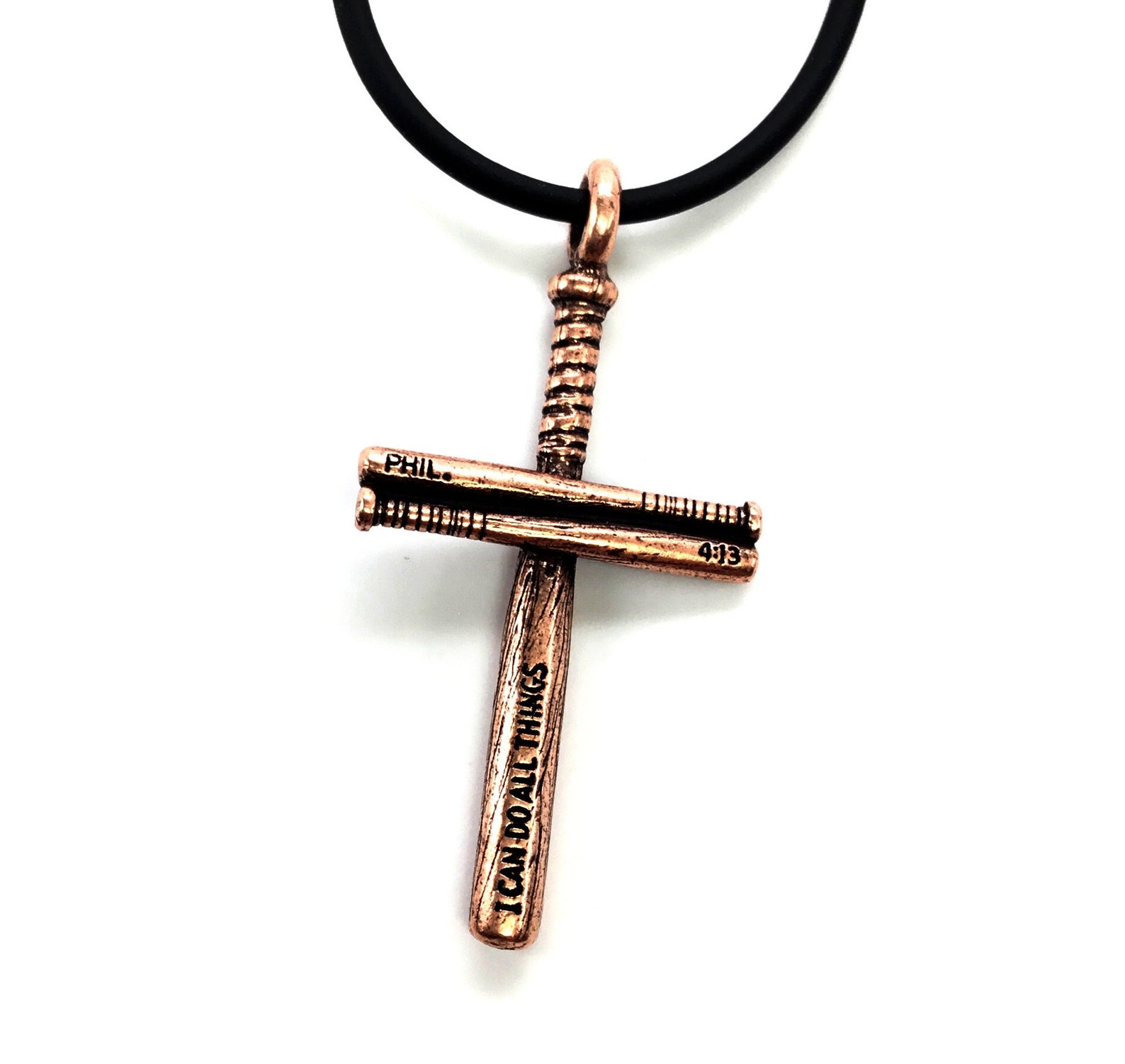 Baseball Bat Cross Necklace Gun Metal scbbfinishs Etsy