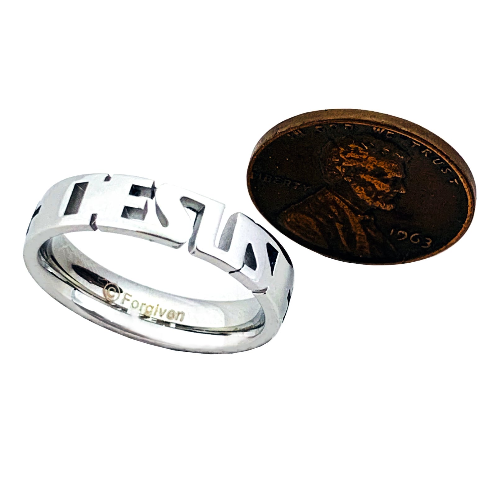 Stainless Steel Jesus Ring With Crosses (rsje1) - Etsy