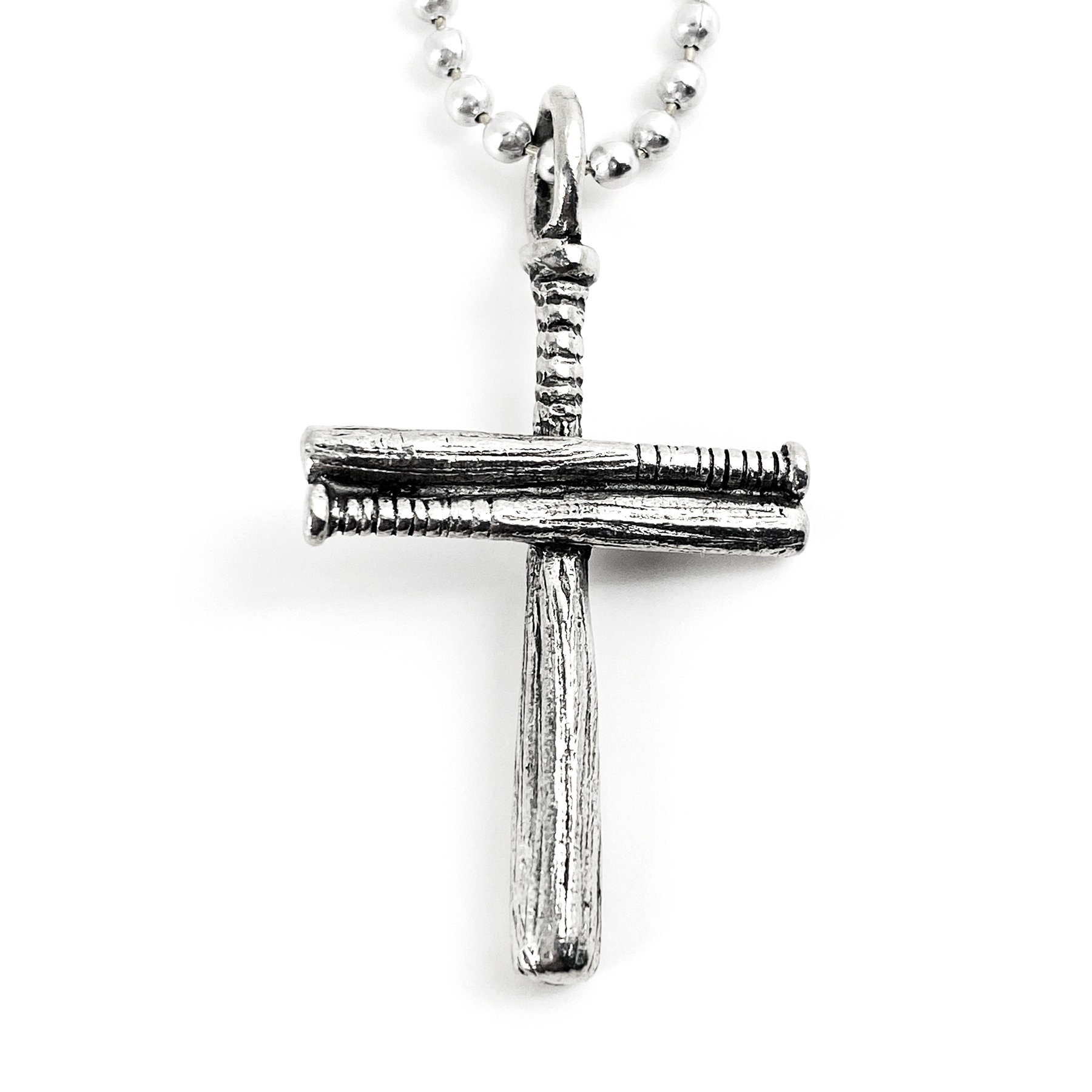 Baseball bat cross necklace cheap sale