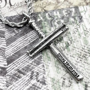 Baseball Bat Necklace Pewter on chain (scbbchains)