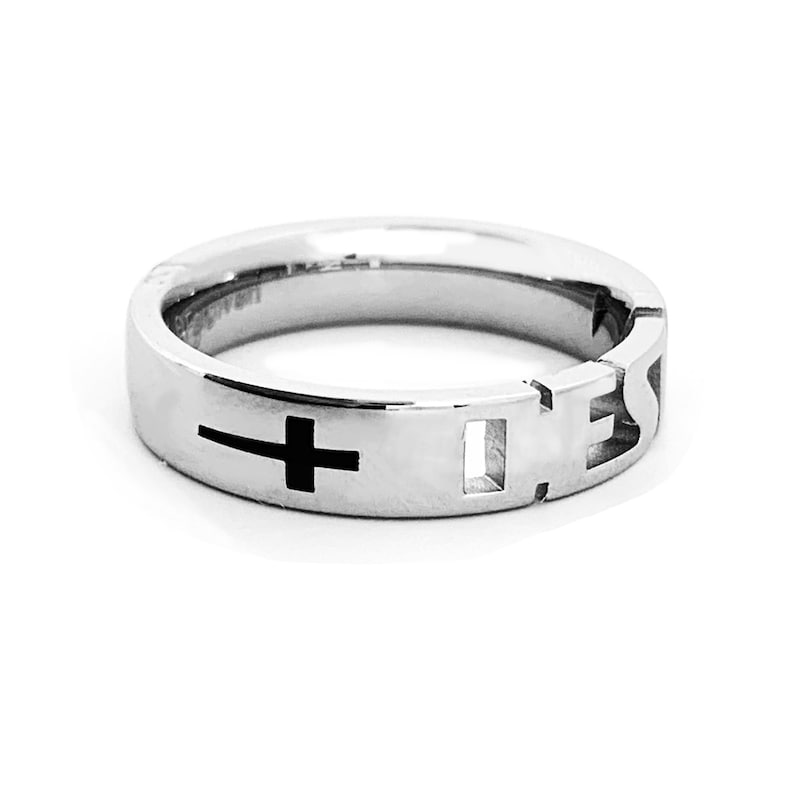 Stainless Steel Jesus Ring With Crosses (rsje1) - Etsy