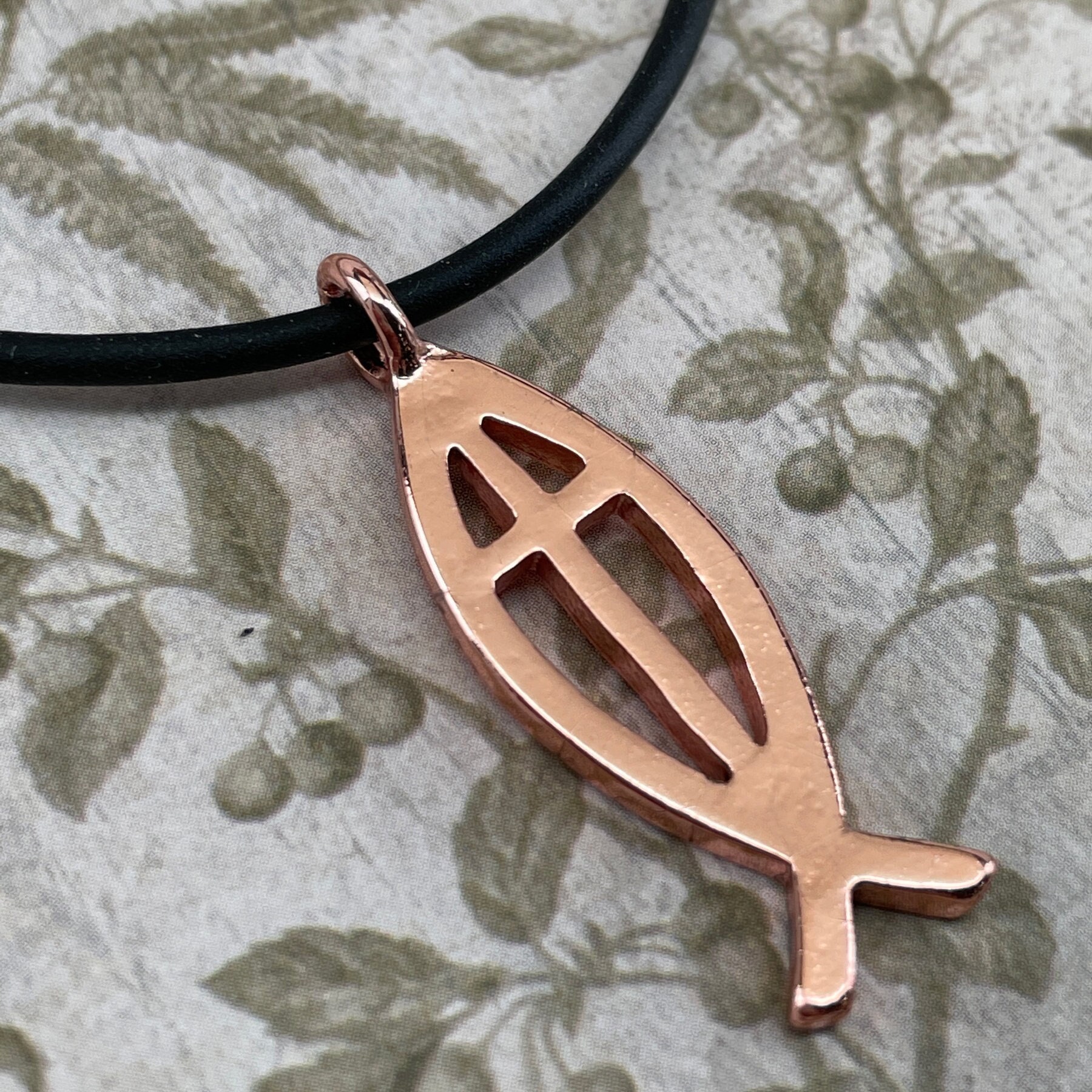 Fish and shop cross necklace