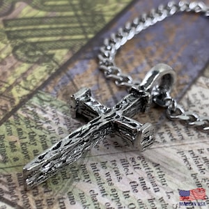 Cross Antique Silver Finish Curb Chain (c10ch)