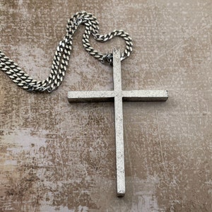 Cross Large (cc3-ch) Antique Silver Finish Necklace On Chain