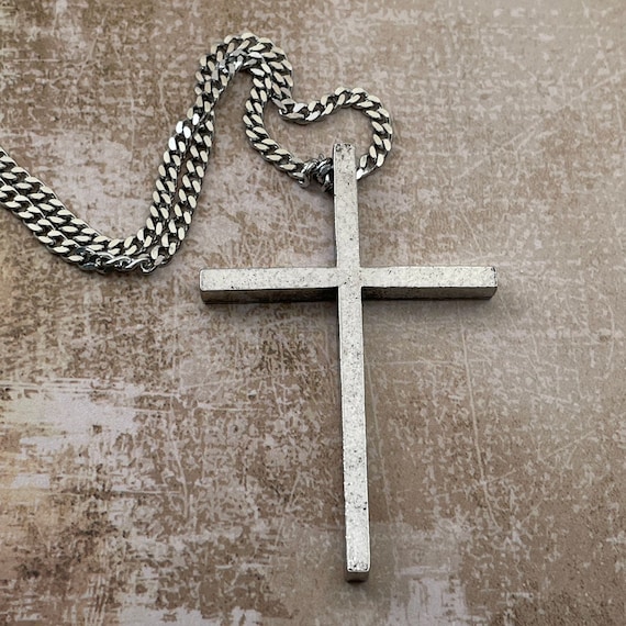Buy Cross Large (cc3-ch) Antique Silver Finish Necklace on Chain