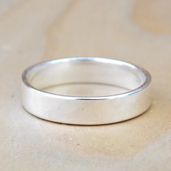 Plain Sterling Silver Band Etsy