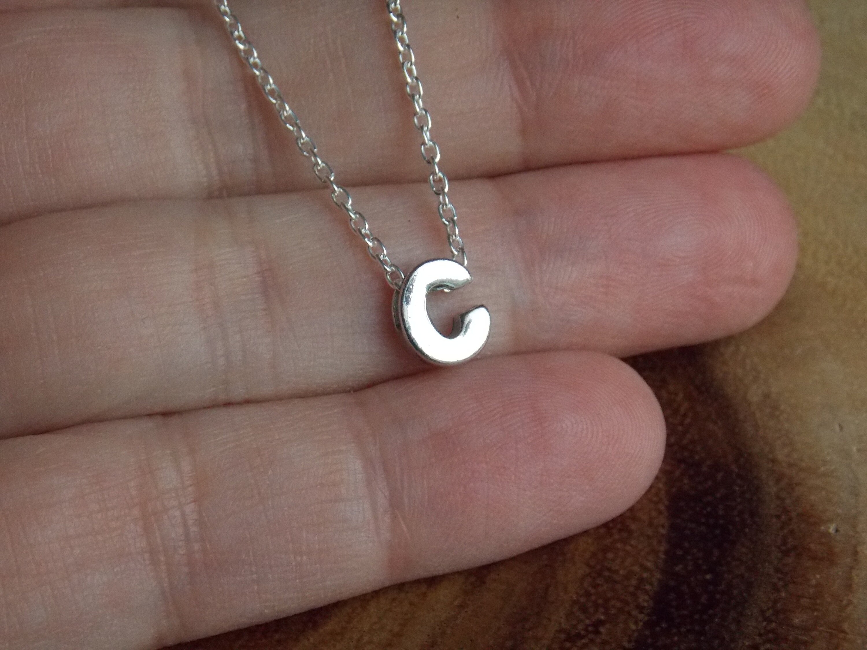 Initial C Necklace Letter C Letter C 