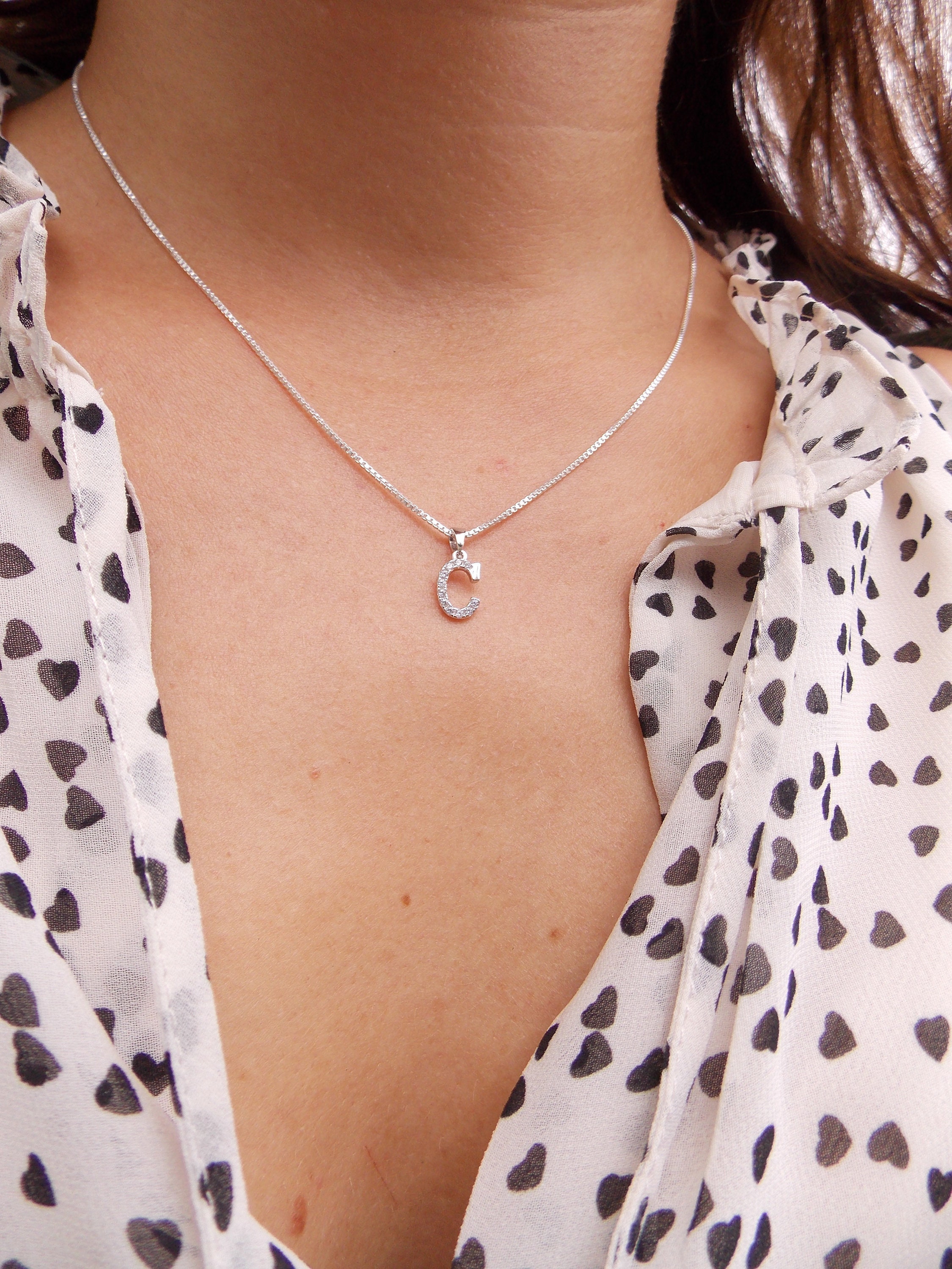 Letter C Necklace, Monogram 