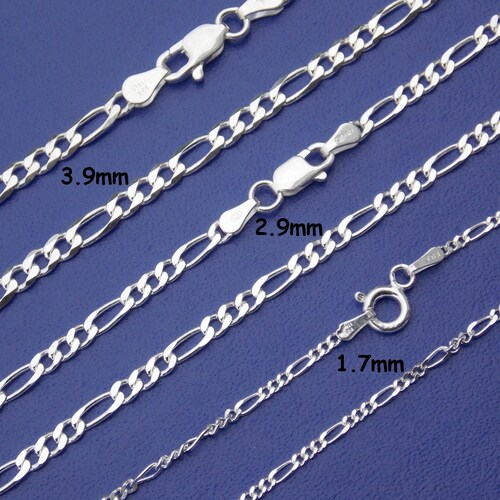 Figaro Chain Necklace Sterling Silver 