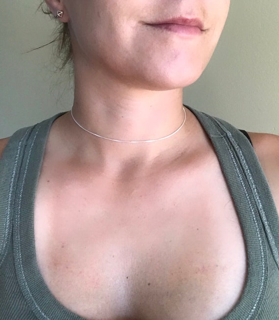 14 Inch Chain Silver Choker Necklace 14 
