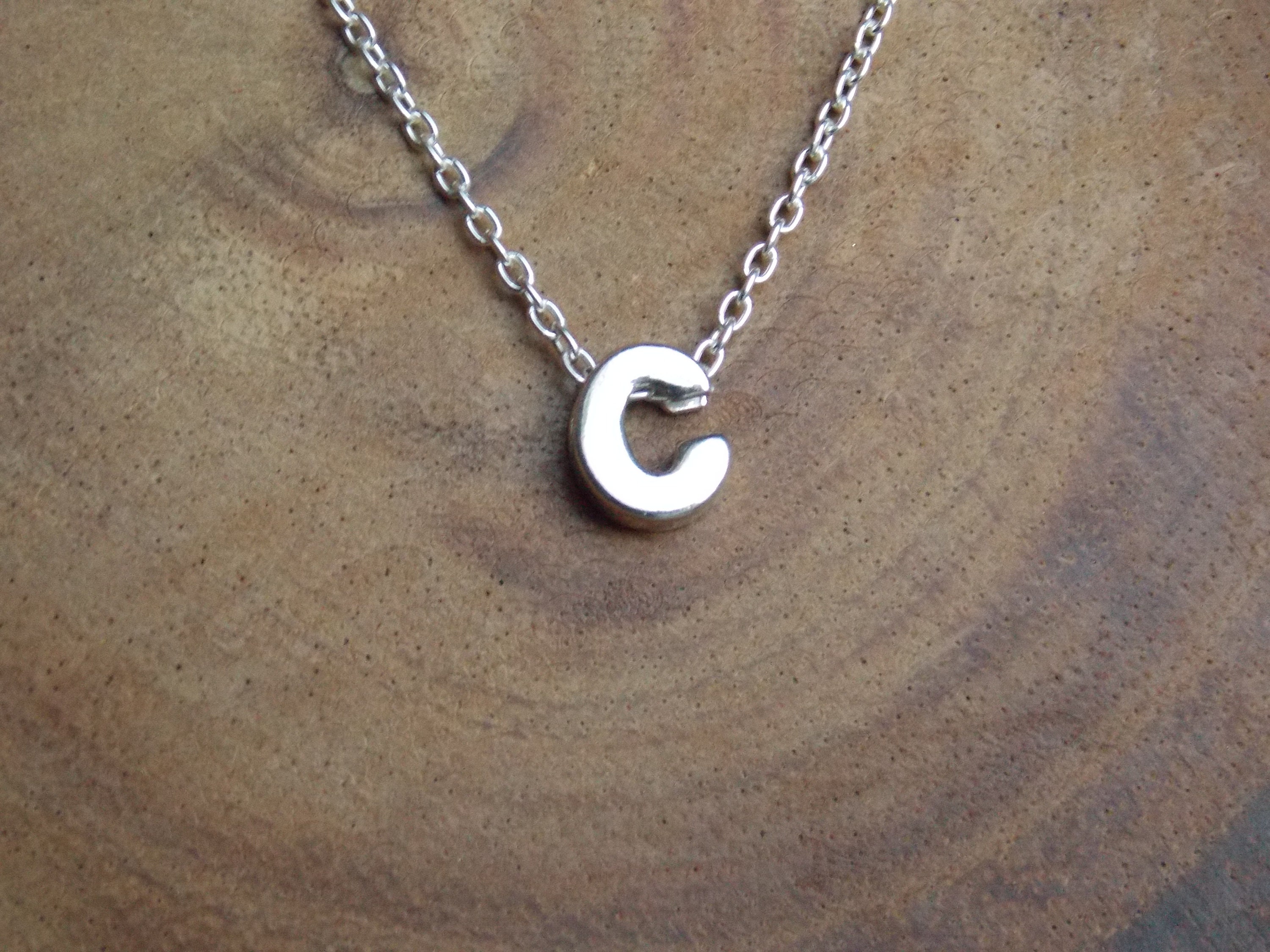 Initial C Necklace Letter C Letter C Necklace Monogram C Etsy