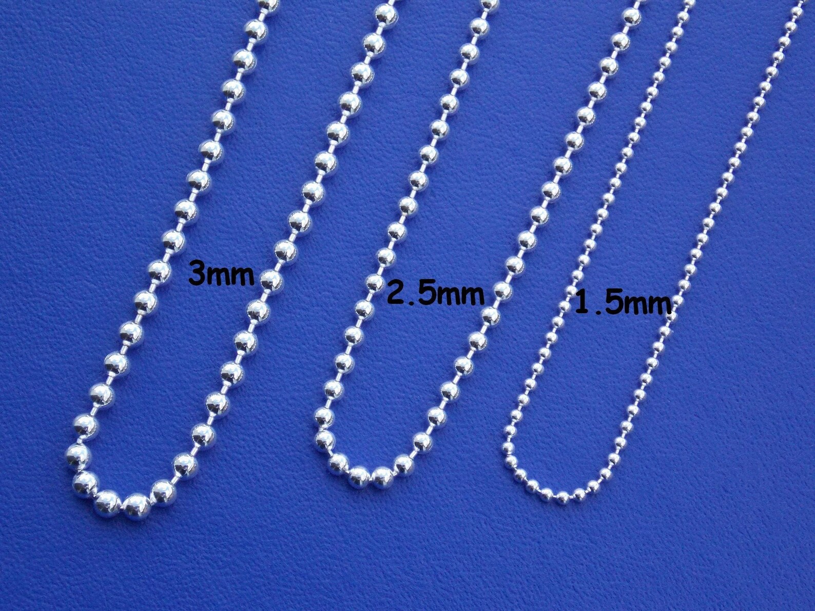 Sterling Silver Ball Chain Bead Chain 1.5mm 2.5mm3mm Etsy
