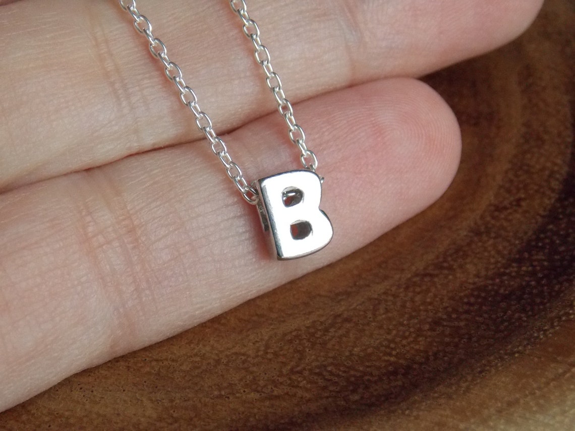 Initial B Necklace Letter B Letter B Necklace Monogram B | Etsy