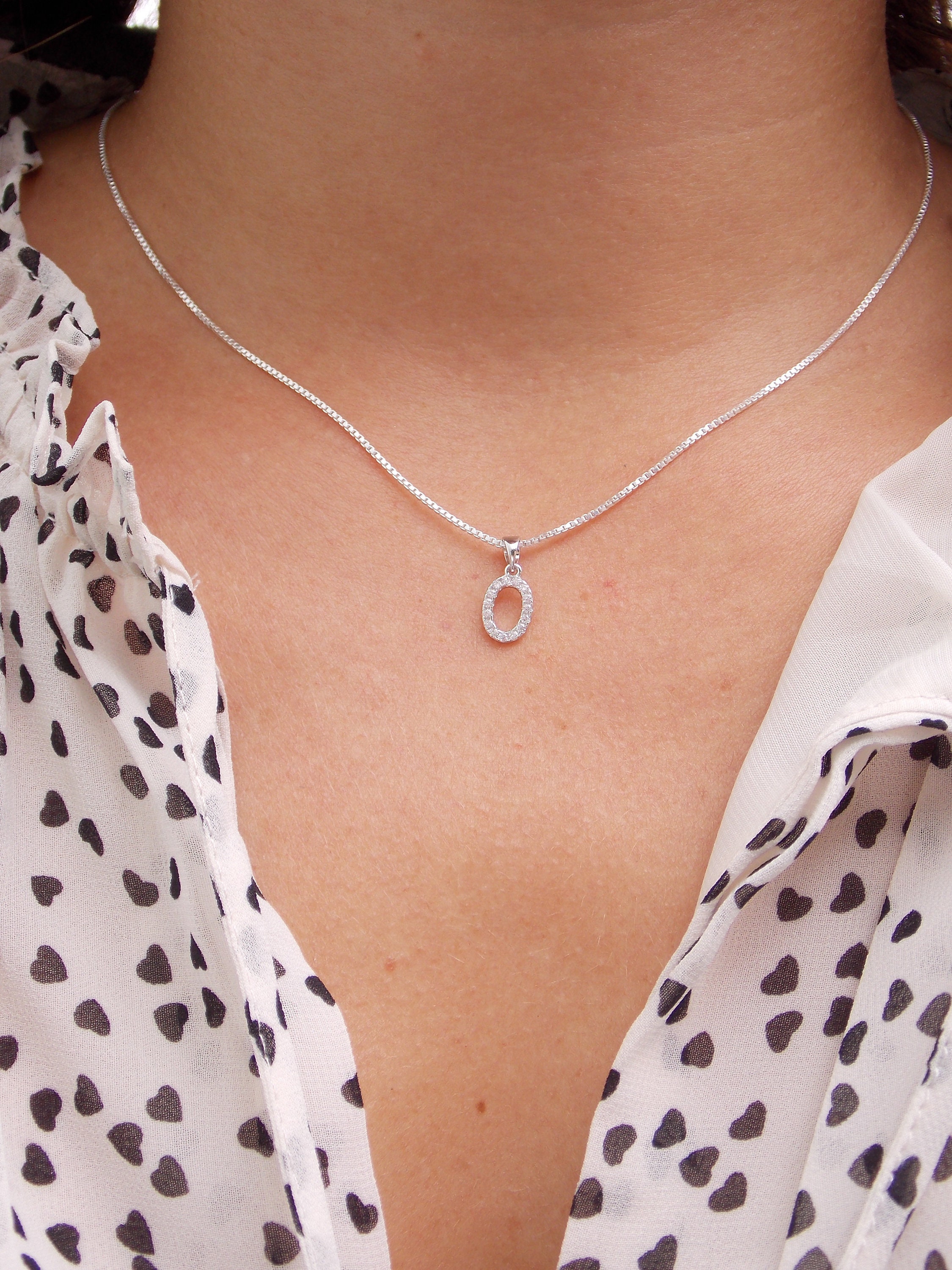 Initial O Necklace Letter O Letter O 