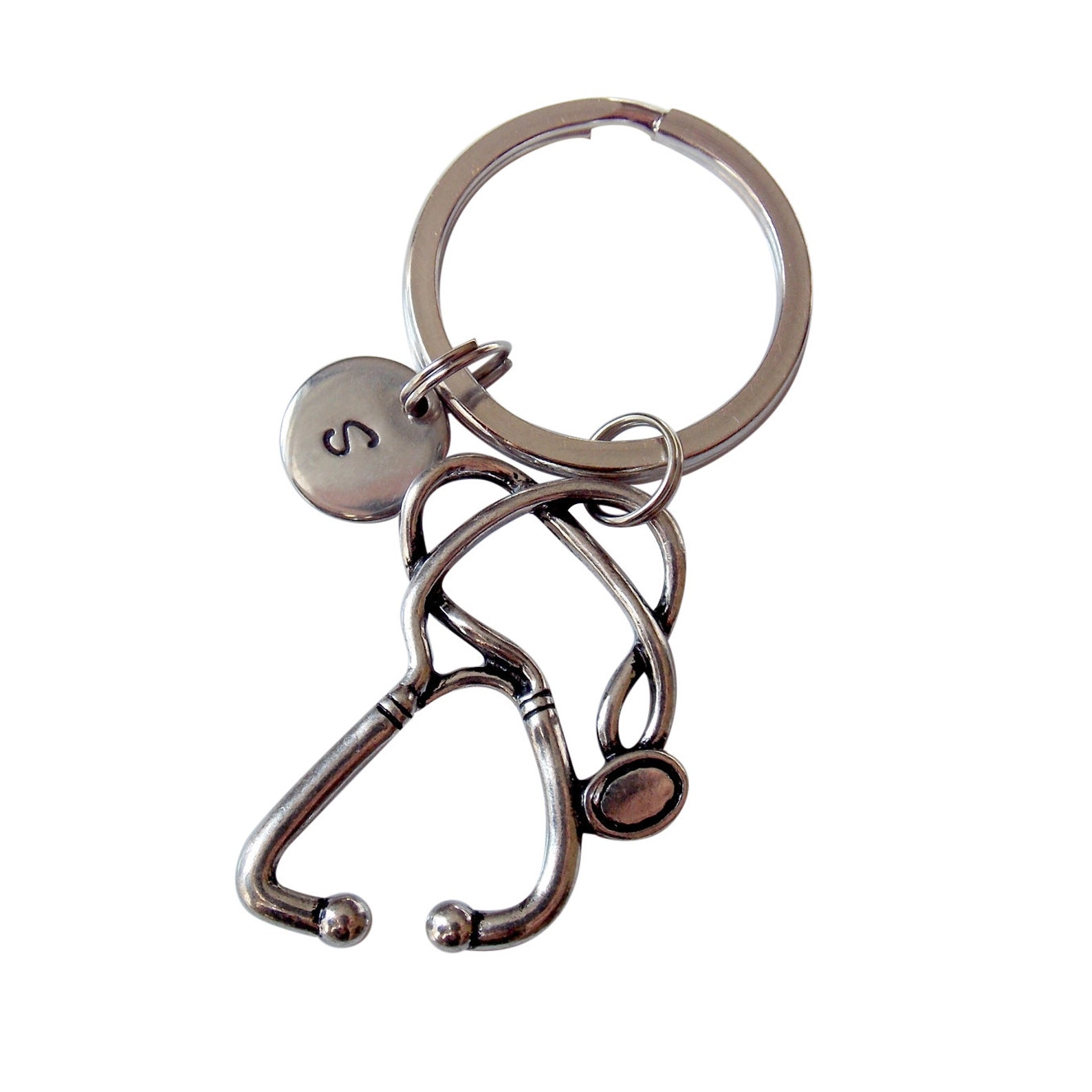 Silver Stethoscope Keychain Medical Keychain Nurse Gift Etsy