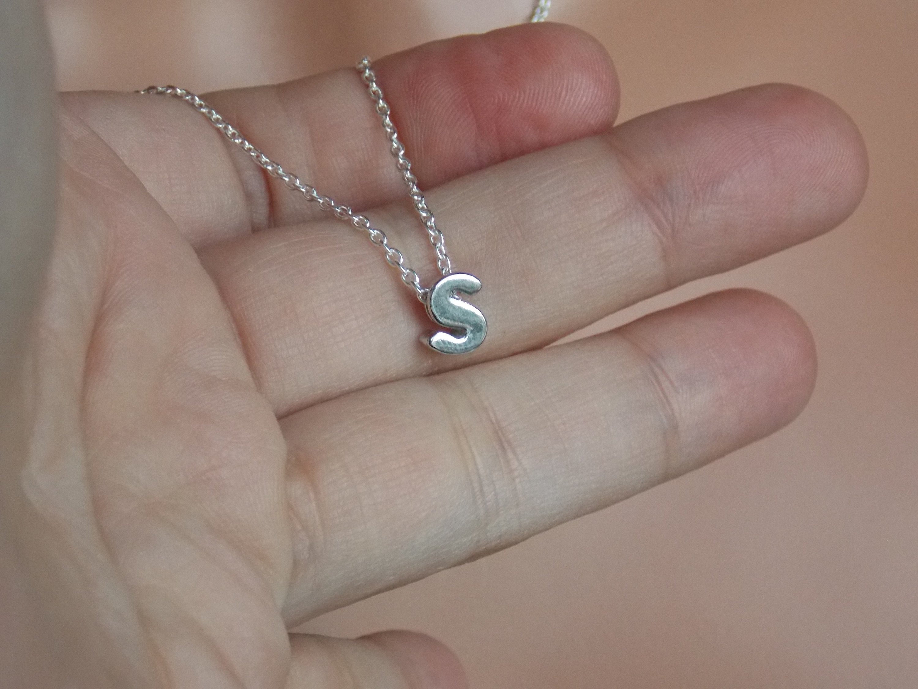 Initial S Necklace Letter S Letter S 