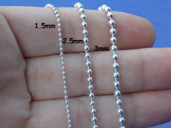 Sterling Silver Ball Chain Bead Chain 1 