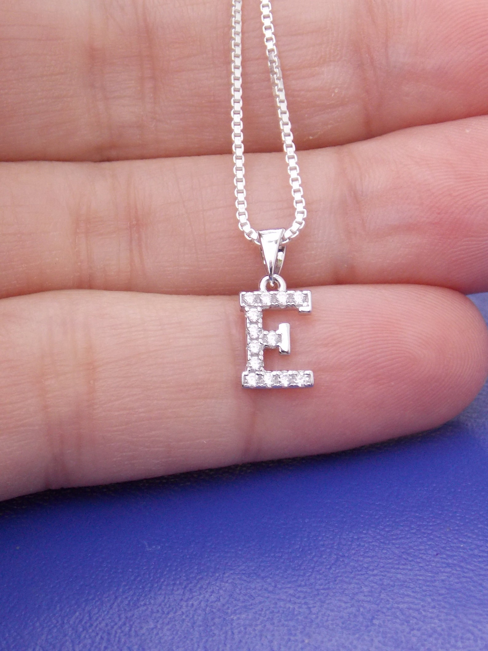 Initial E Necklace Letter E Letter E Necklace Monogram E Etsy Canada