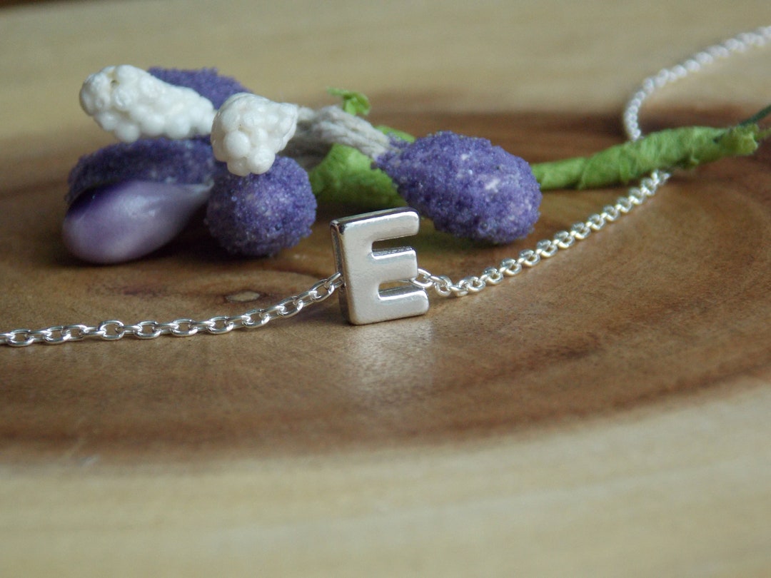 Initial E Necklace Letter E Letter E Necklace Monogram E Etsy