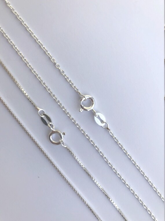 Solid Sterling Silver Chain Necklace 