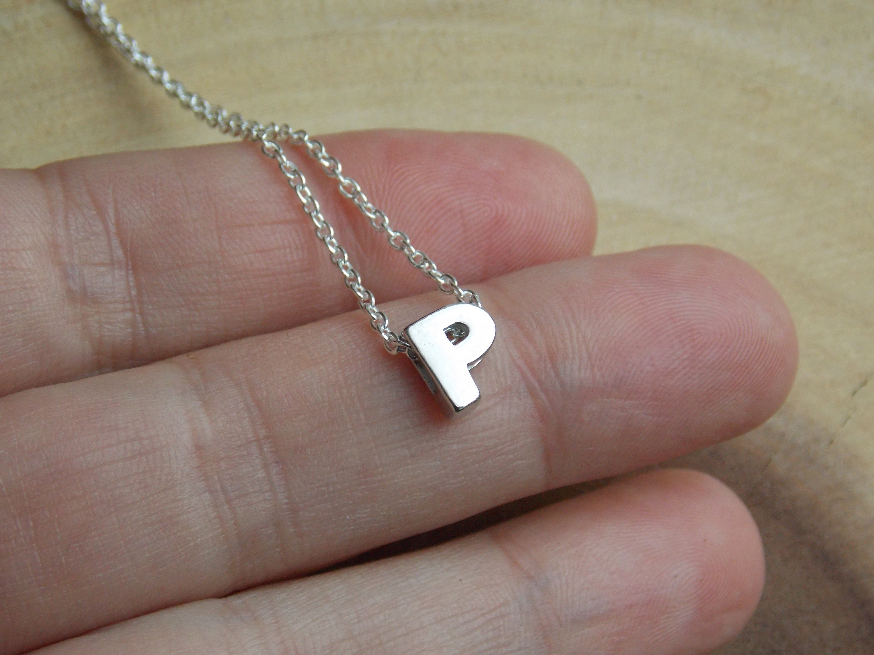 Initial P Necklace Letter P Letter P Necklace Monogram P Etsy Canada