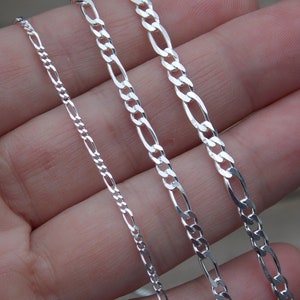 7 Inch 3mm Figaro Bracelet Sterling Silver BR013 7 Inch 3mm Figaro Bracelet Sterling Silver BR013