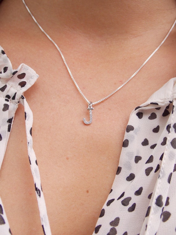 Initial J Necklace Letter J Letter J 