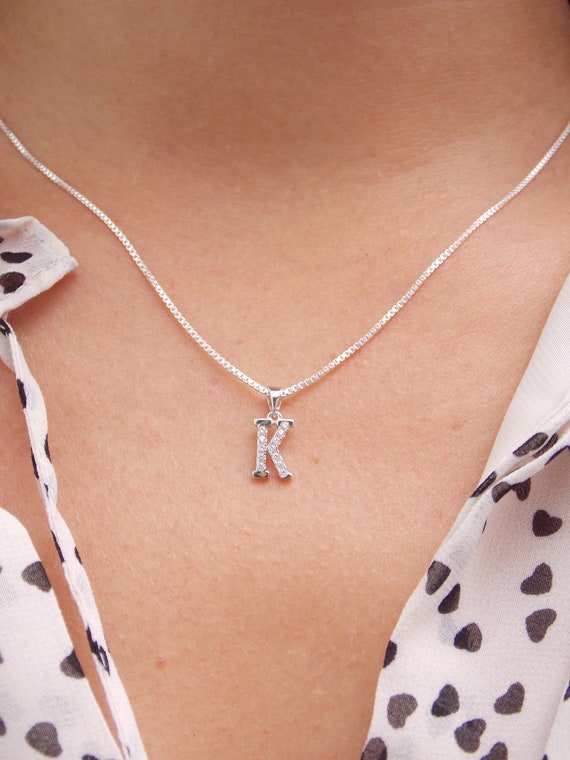 Letter K Necklace, Monogram 