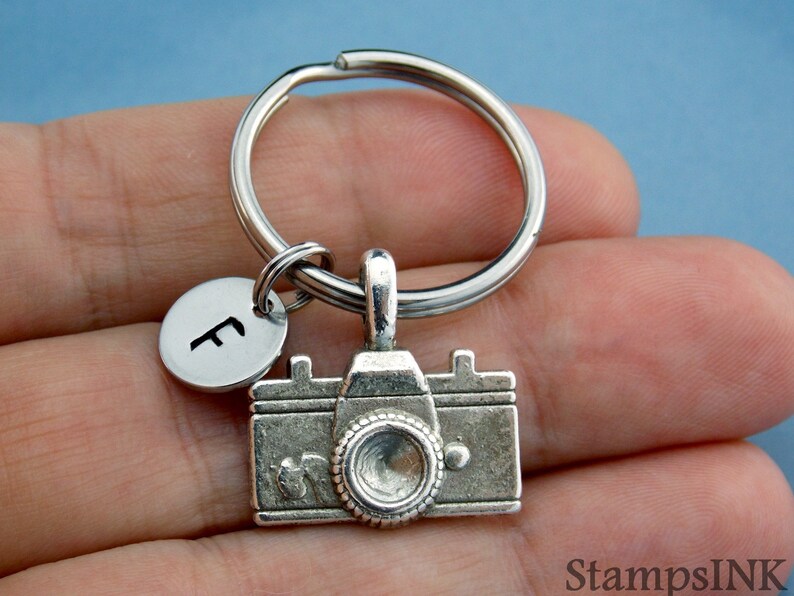 Photographer Gift Keychain Camera Key Chain Monogram Keychains Etsy