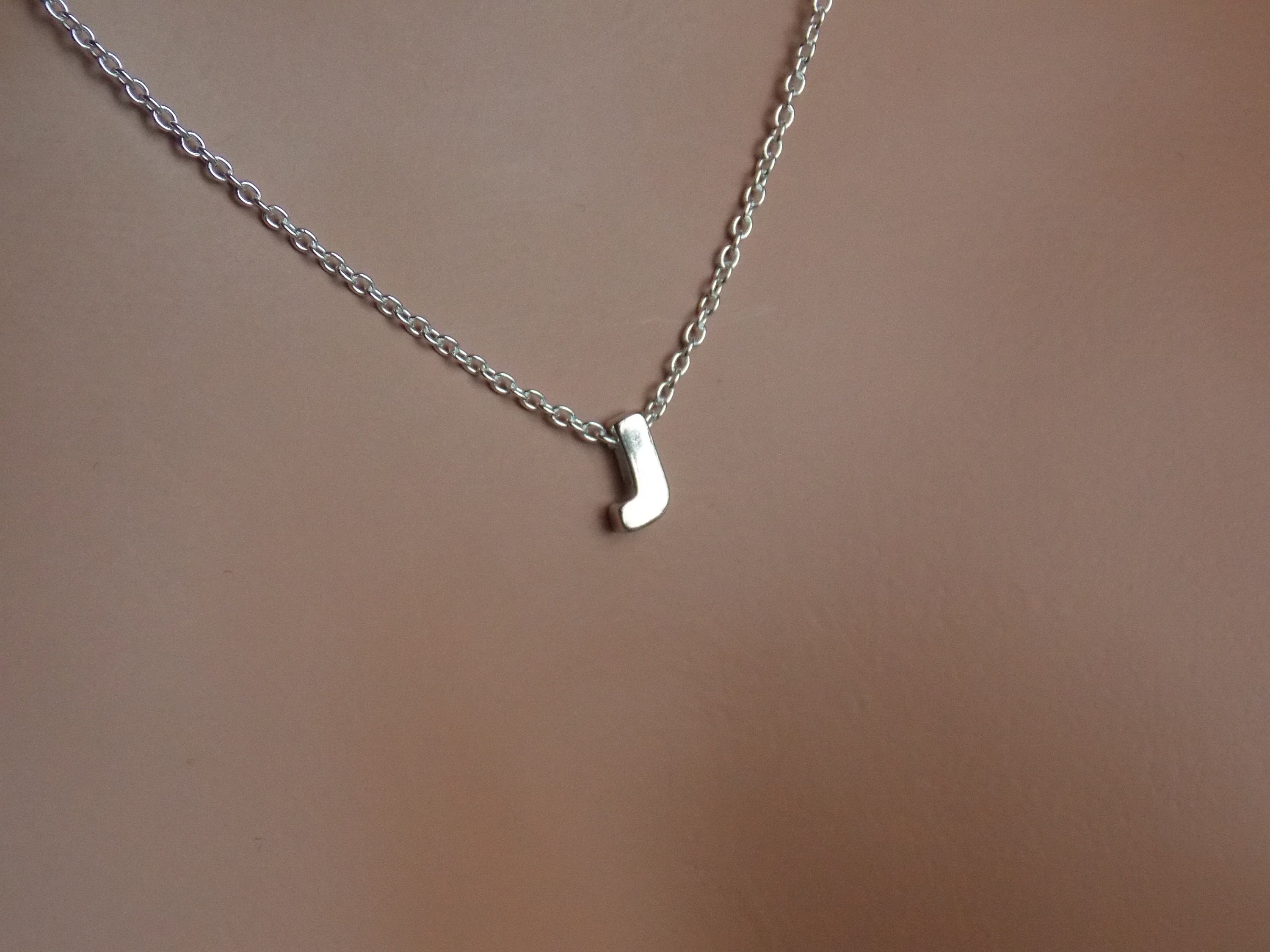 Silver Letter Alphabet Initial ''J 