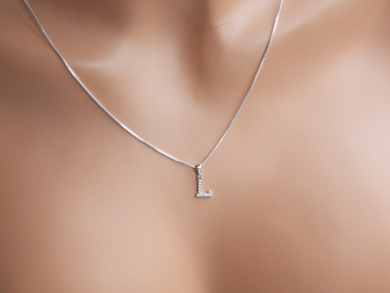 Initial L Necklace Letter Monogram Image 0