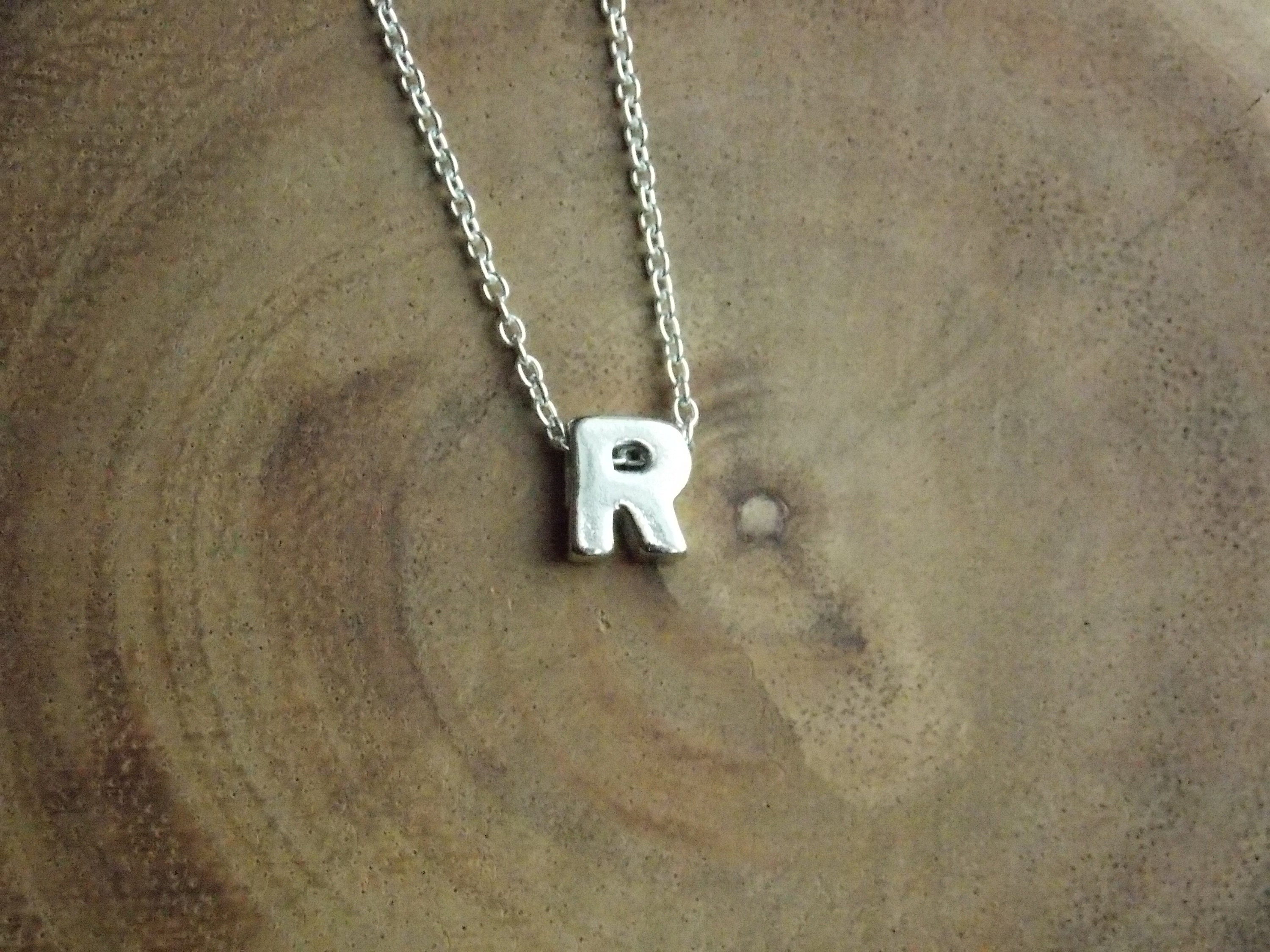 Initial R Necklace Letter R Letter R 