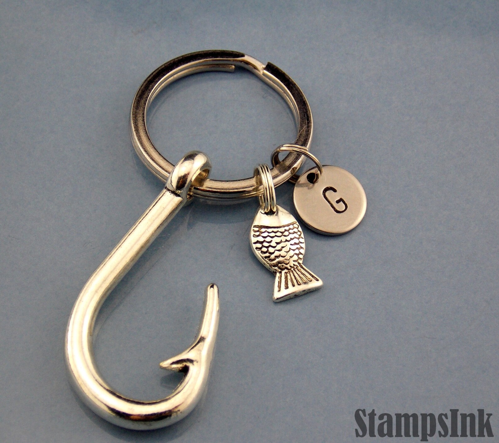 Hook Keychains Fisherman Key Ring Fish Hook Gift Key Chain Etsy