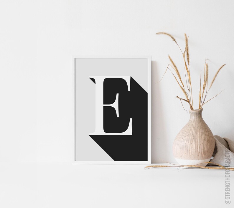 Letter E Print Letter E Wall Decor Letter E Wall Art Letter Etsy
