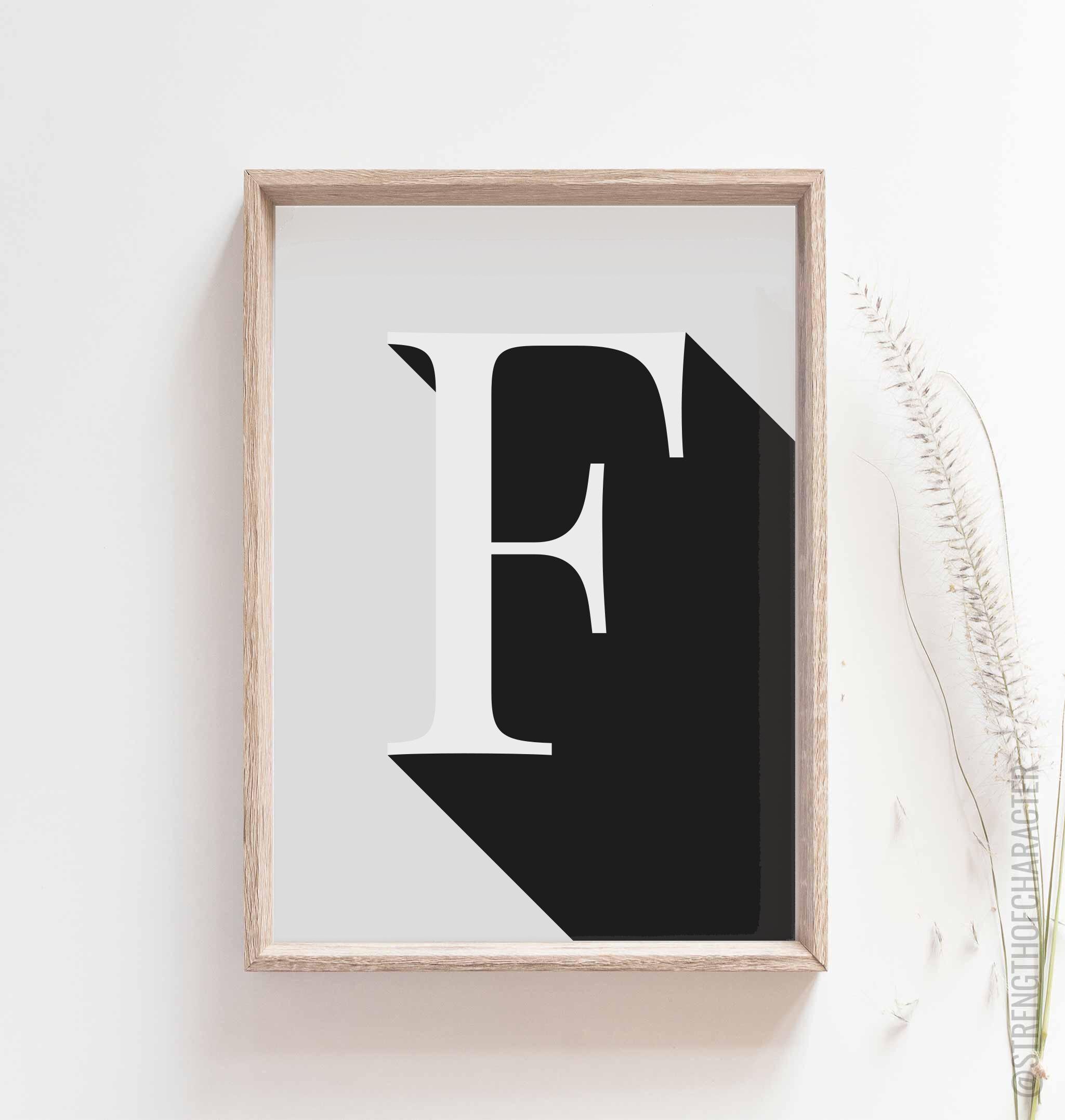 Letter F Print Letter F Wall Decor Letter F Wall Art Letter Etsy UK