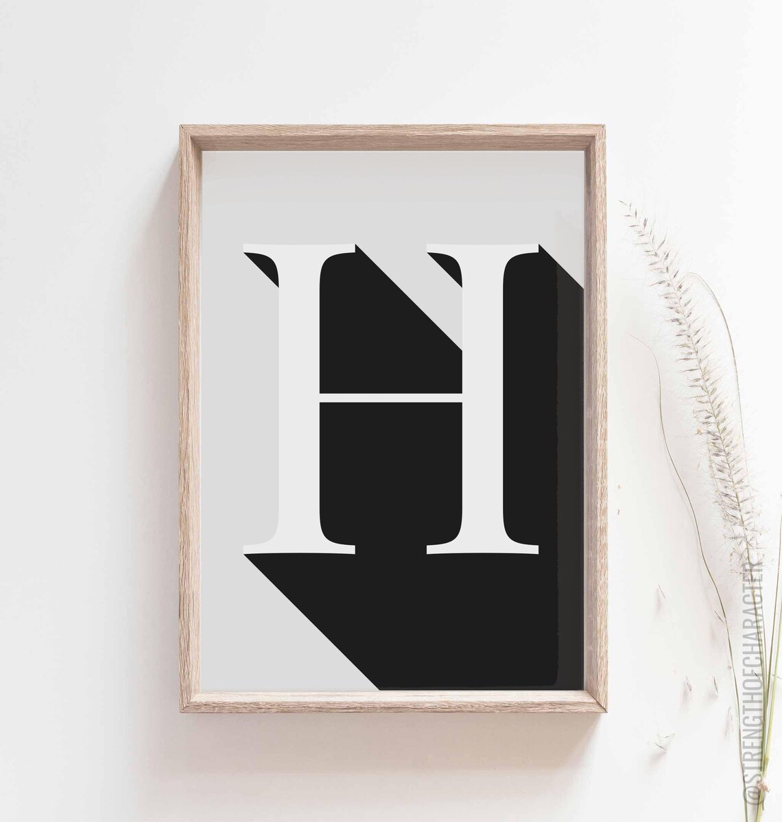 Letter H Print Letter H Wall Decor Letter H Wall Art Letter Etsy