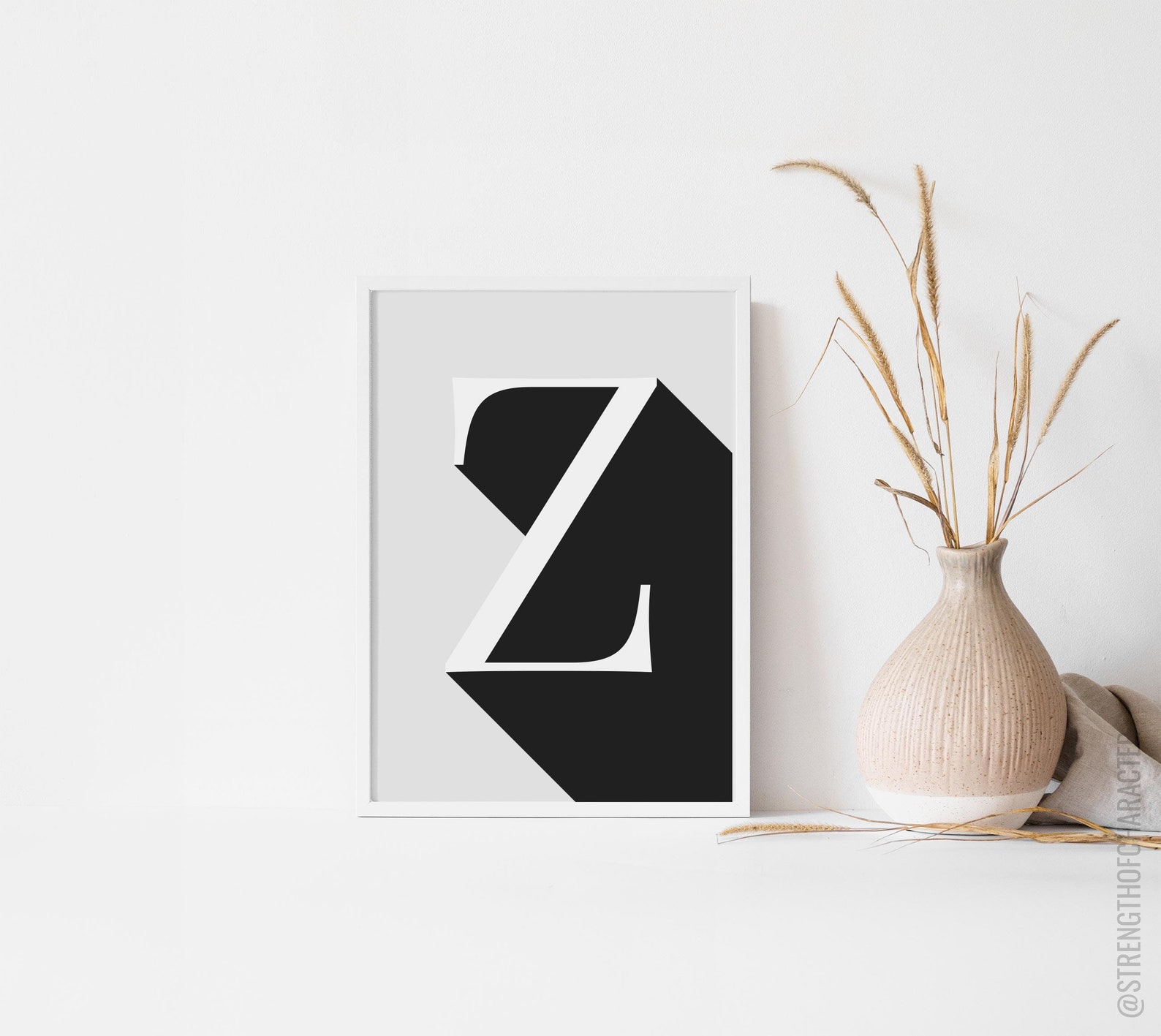 Letter Z Print Letter Z Wall Decor Letter Z Wall Art Letter Etsy
