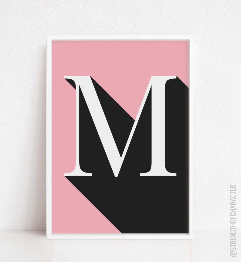 Letter M Print Letter M Wall Decor Letter M Wall Art Letter Etsy UK