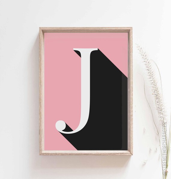 Letter J Print Letter J Wall Decor Letter J Wall Art Letter Etsy