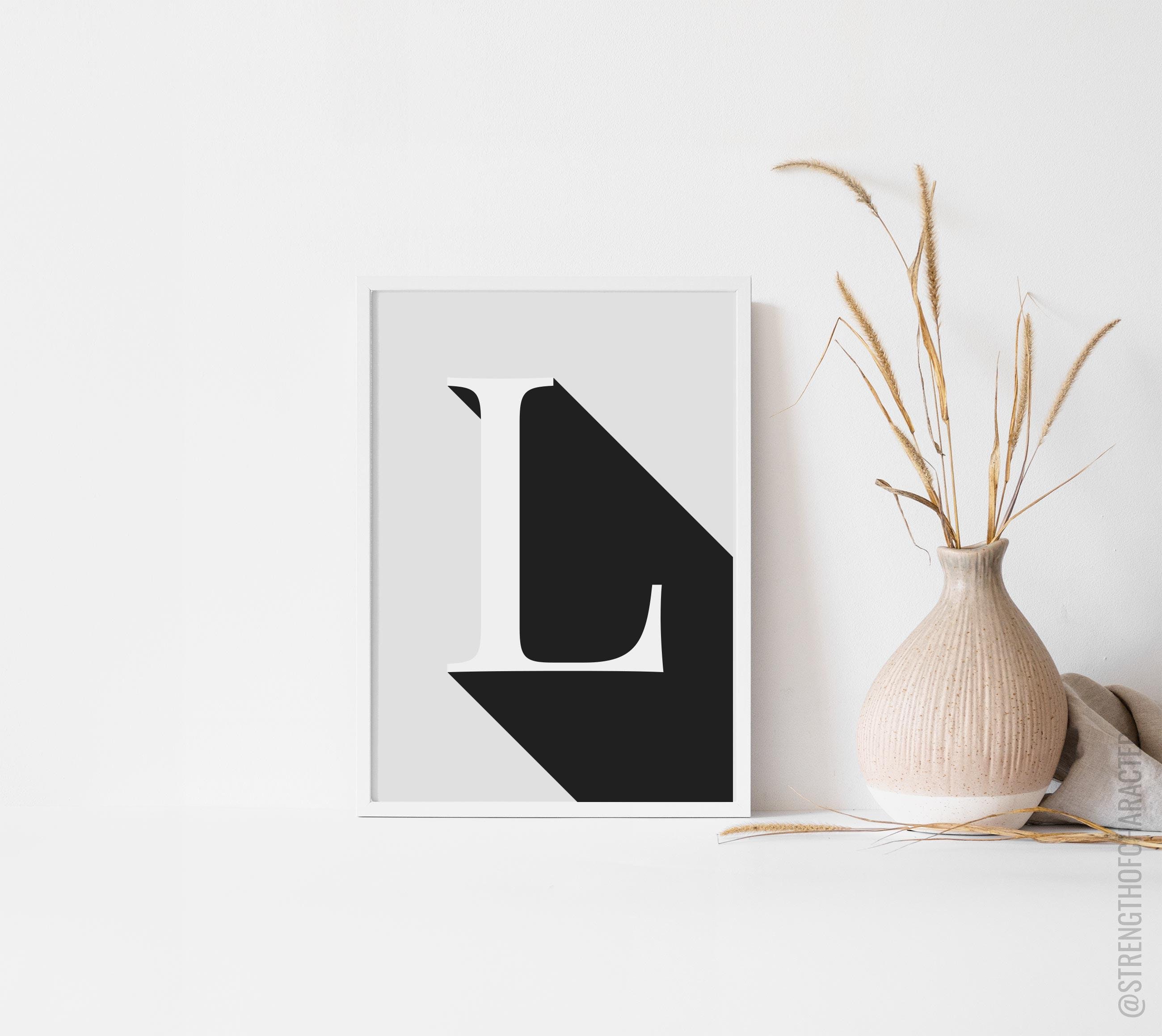 Letter L Print Letter L Wall Decor Letter L Wall Art Letter Etsy UK