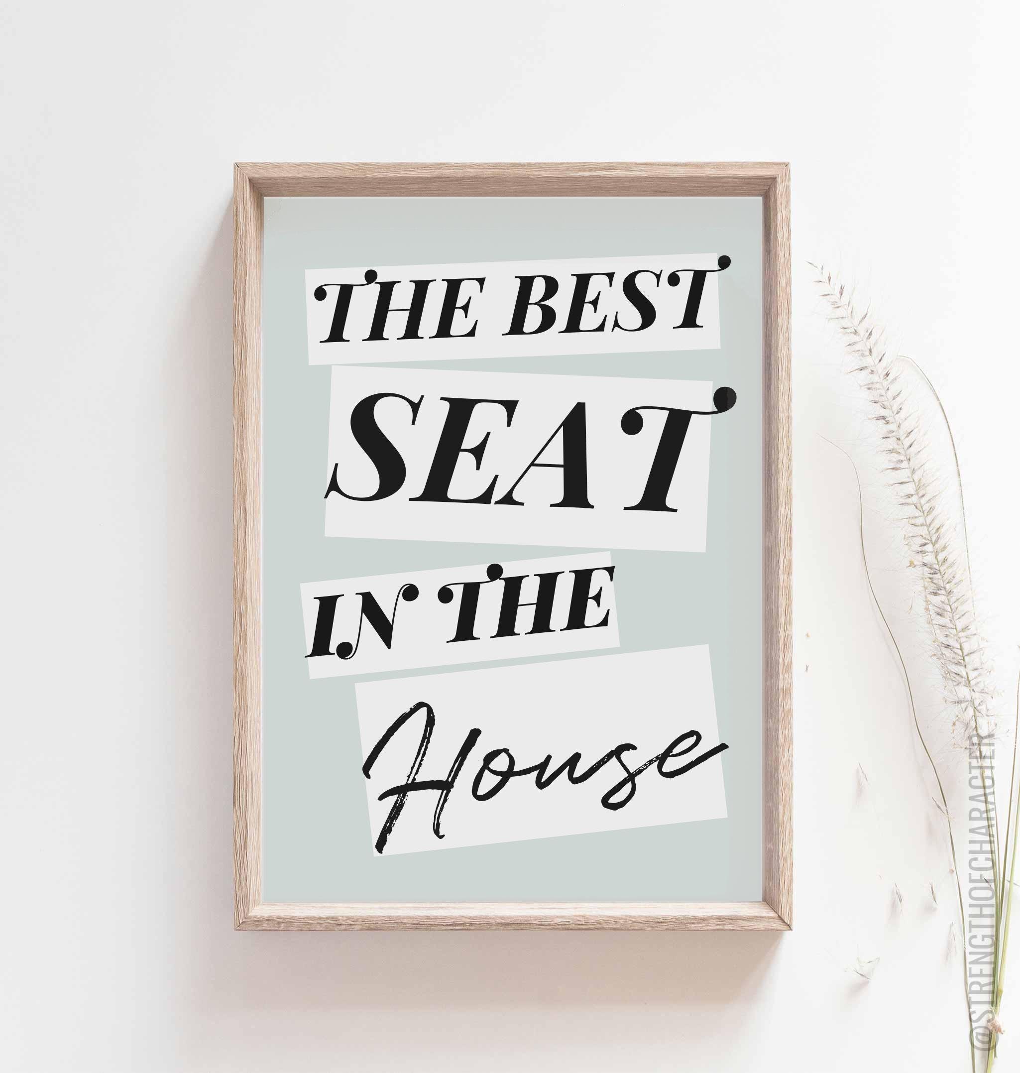 The best seat in the house print Bathroom print Bathroom Etsy