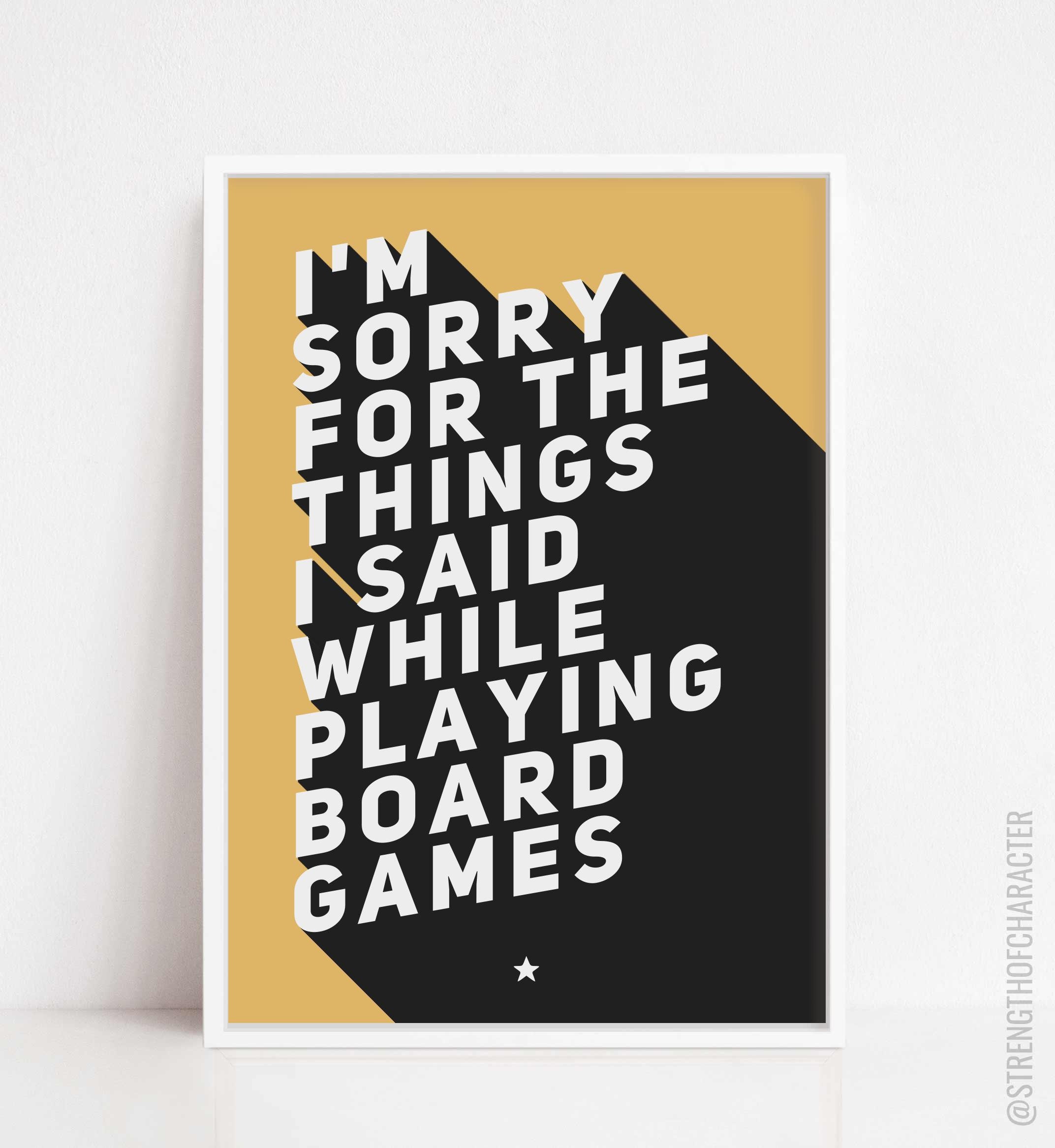 Board Game Poster Board Game Wall Art Print Game Poster Etsy UK