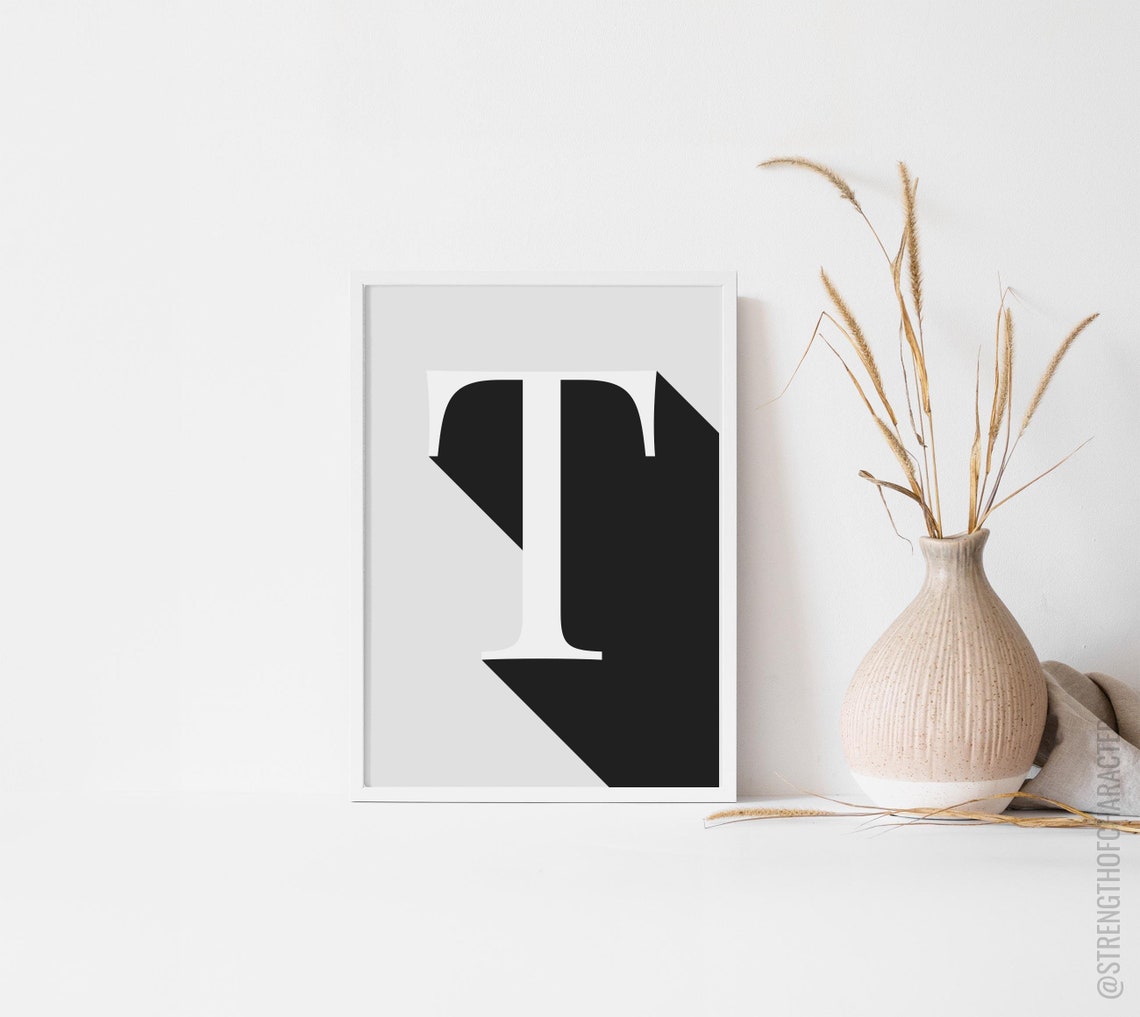 Letter T Print Letter T Wall Decor Letter T Wall Art Letter Etsy UK