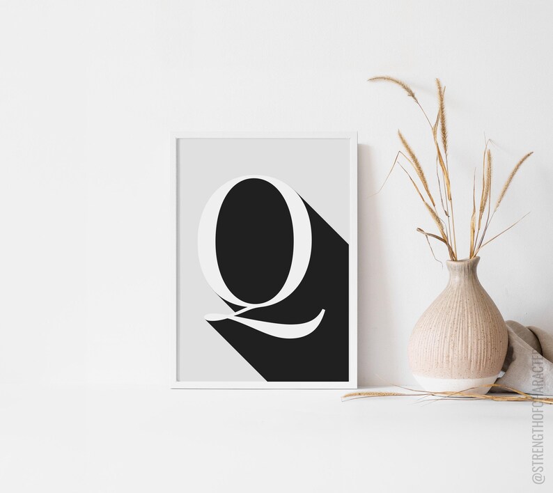 Letter Q Print Letter Q Wall Decor Letter Q Wall Art Letter Etsy