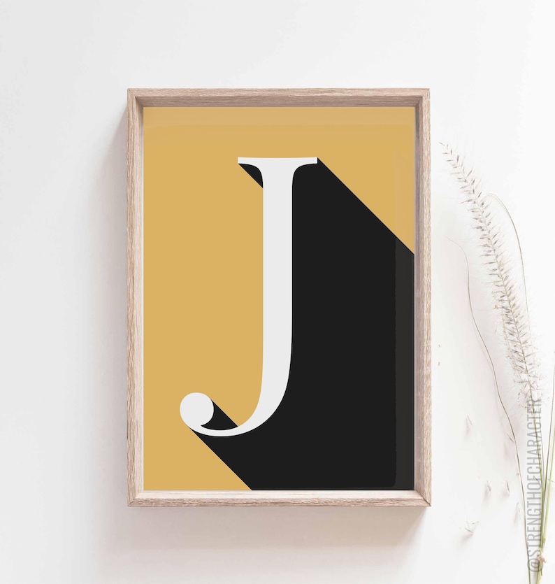 Letter J Print Letter J Wall Decor Letter J Wall Art Letter Etsy