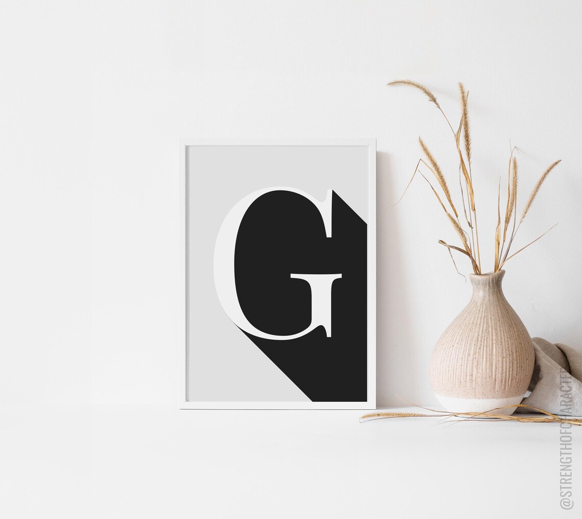 Letter G Print Letter G Wall Decor Letter G Wall Art Letter Etsy