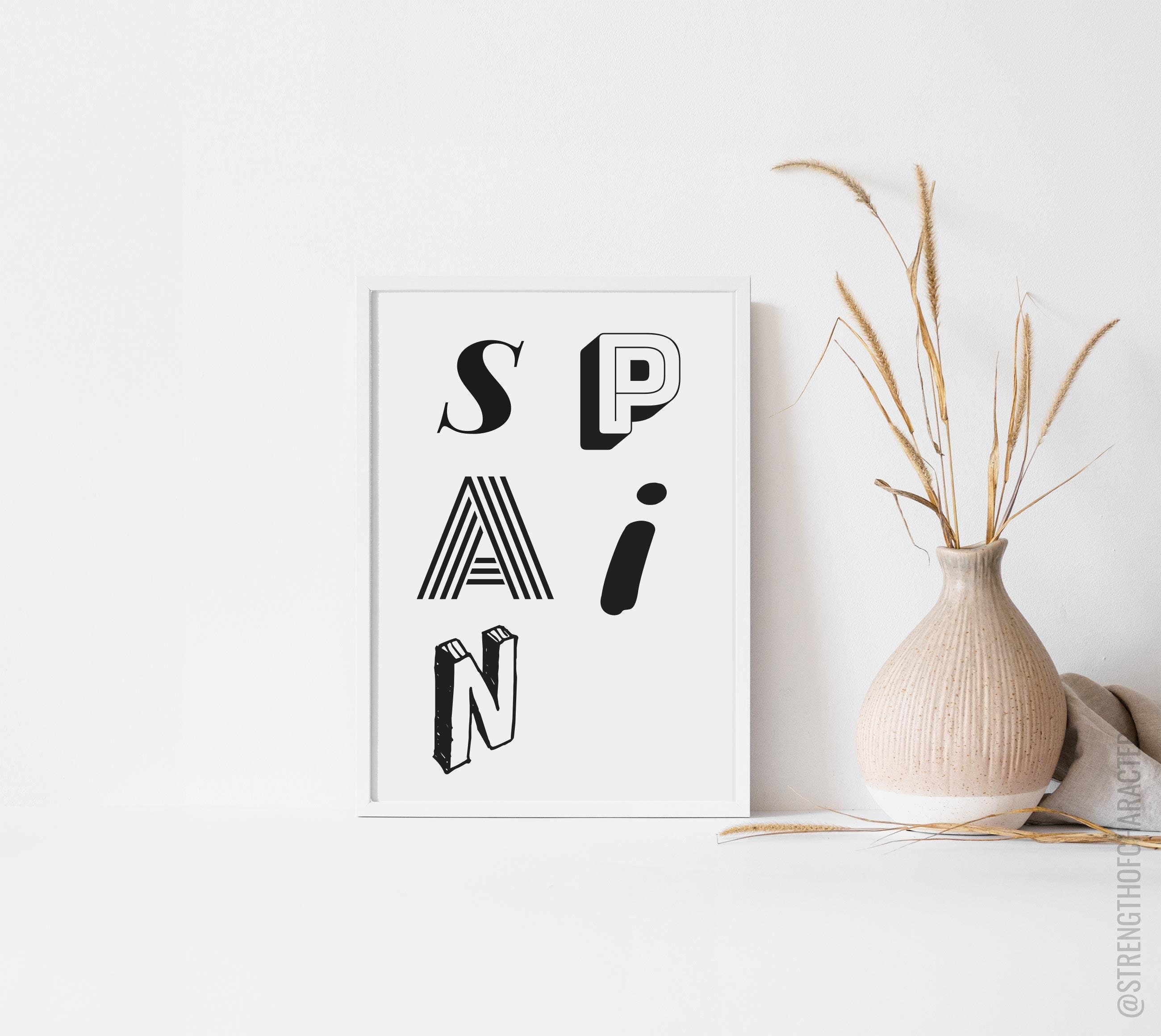 Spain poster Spain wall art Spain print Wall art Uk print Etsy